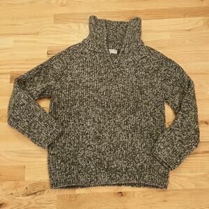 Carolyn Taylor Essentials women's chunky, marled gray turtleneck quarter-zip